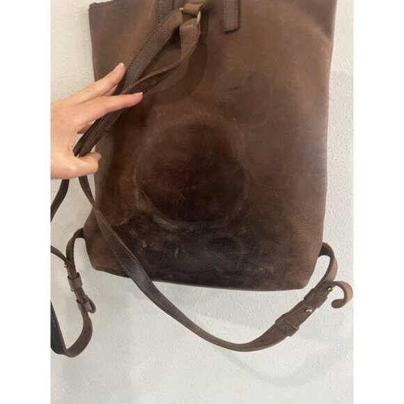 $248 PARKER CLAY Dark Brown Luxury Designer Leather Miramar Backpack Bag Purse - Picture 5 of 7